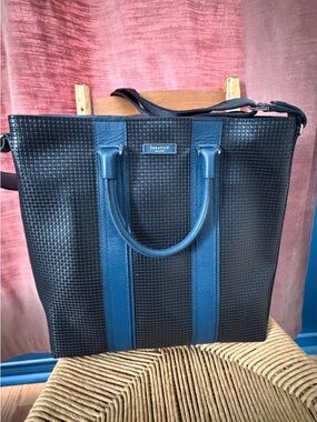 Serapian, Milano, Black and Blue Tote Bag